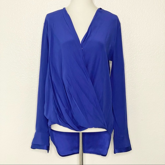 rag & bone Tops - RAG & BONE Blue Silk Blouse